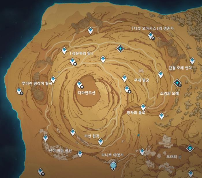 The new region map in Genshin Impact 3.4