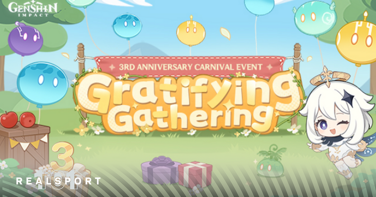 Genshin Impact Gratifying Gathering Web Event official banner.