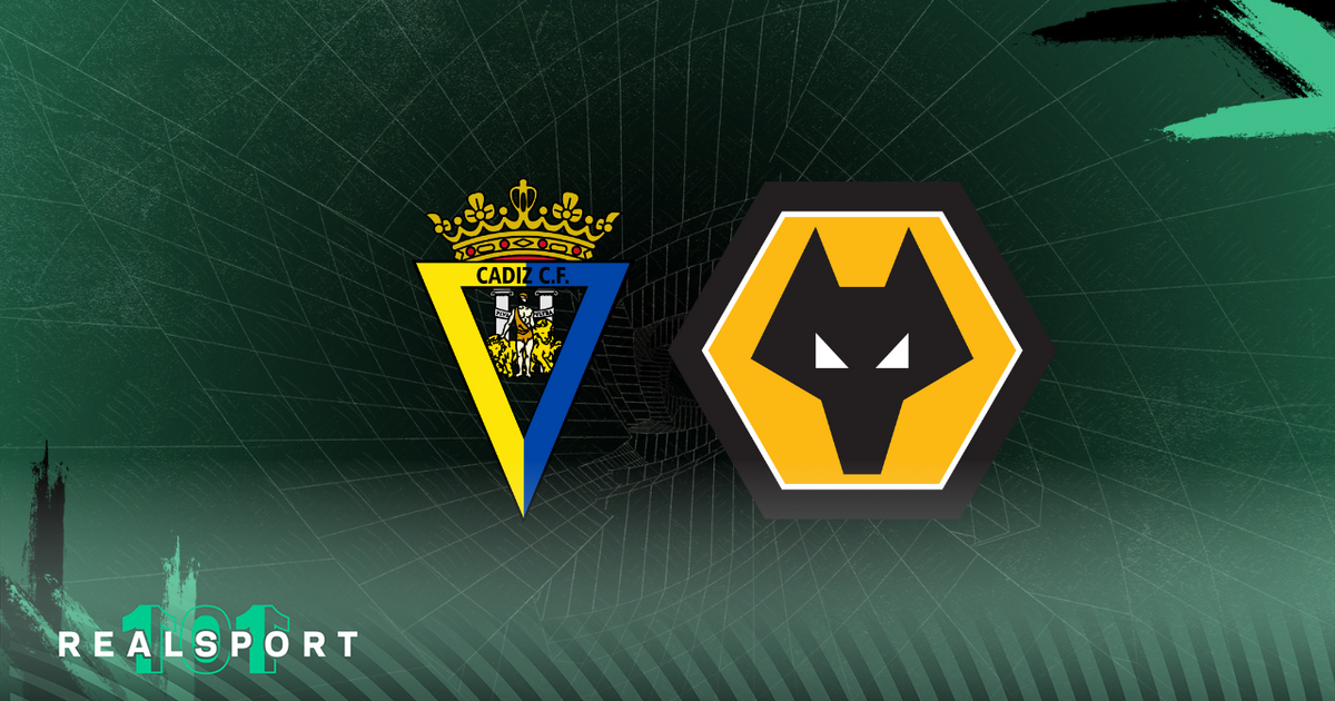 Cadiz and Wolves badges with green background