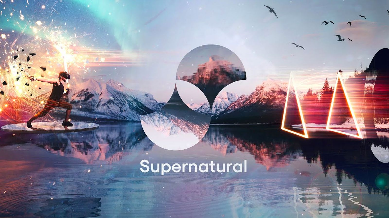 Supernatural product image of the Supernatural logo overlaying visuals of the game.