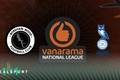 Boreham Wood and Oldham Athletic badges with National League logo