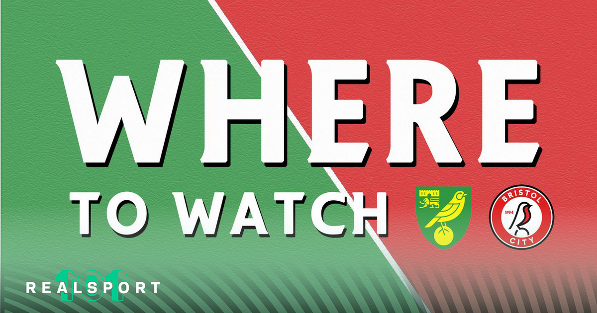 Norwich and Bristol City badges with Where to Watch text