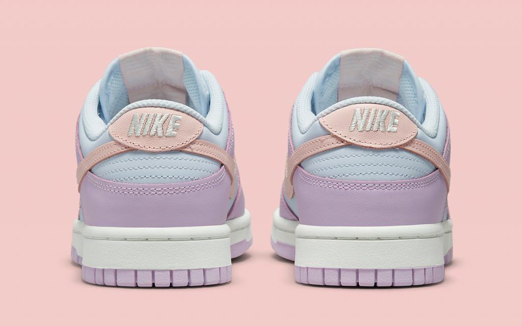 Nike Dunk Low "Easter" product image of a pastel pink, purple, and blue sneaker.