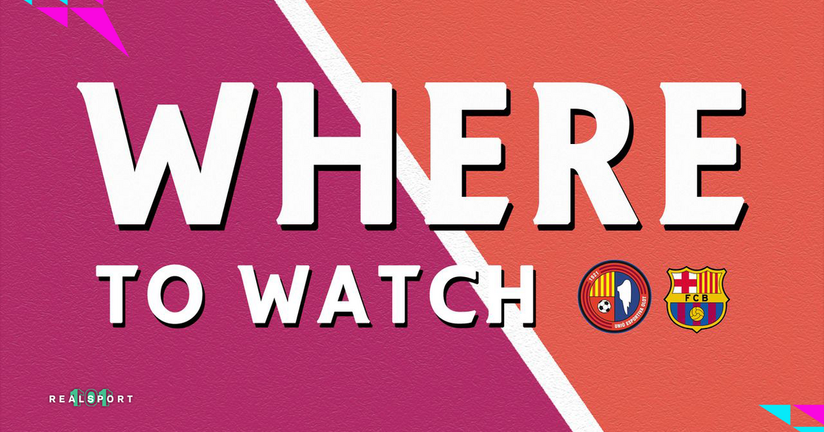 UE Olot and Barcelona badges with Where to Watch text