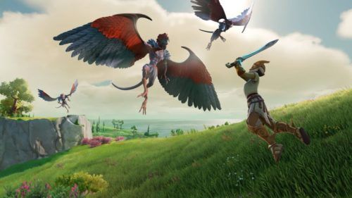 Gods and Monsters image of a character fighting winged creatures
