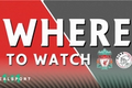 Liverpool and Ajax badges with Where to Watch text