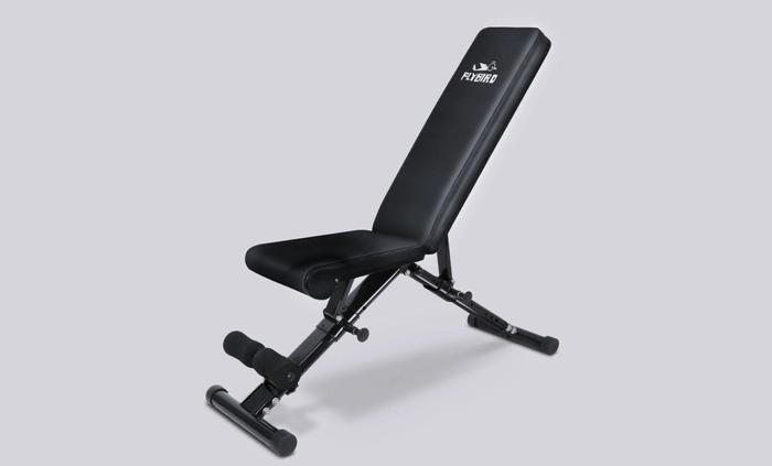 Best weight bench image of a black adjustable weight bench.
