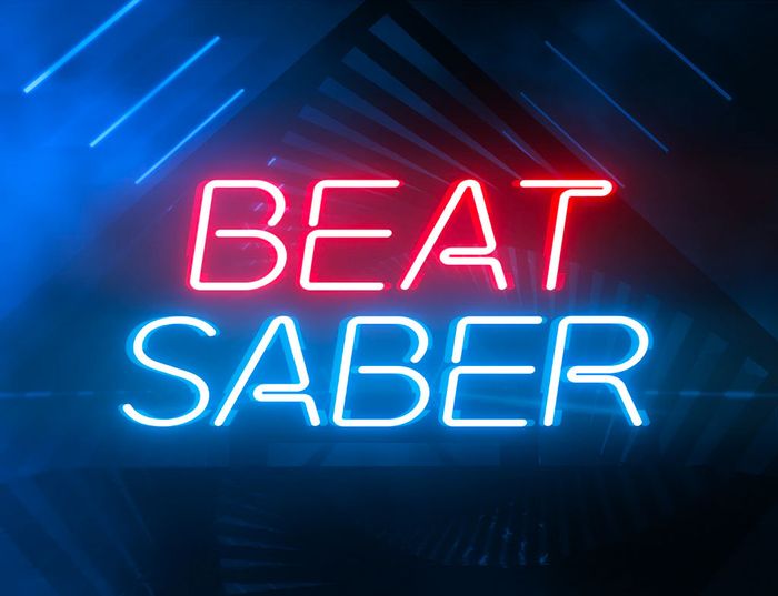 Best VR fitness games Beat Games product image of the neon-style Beat Saber logo.