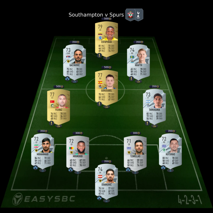 marquee matchups sbc solution southampton v spurs