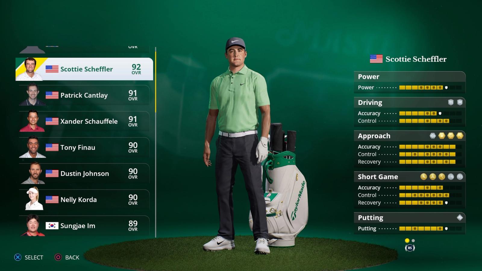 EA Sports PGA Tour custom golfer