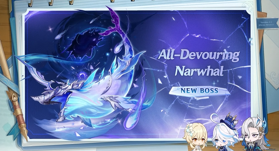 Genshin Impact 4.2 new Weekly Boss: All-Devouring Narwhal.