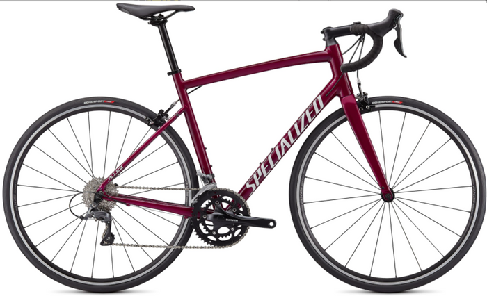 Best road bike Specialized product image of a dark red framed bike