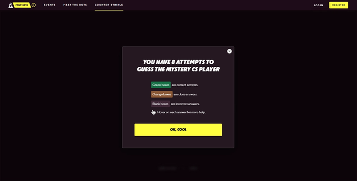 The landing page for Counter-Strikle