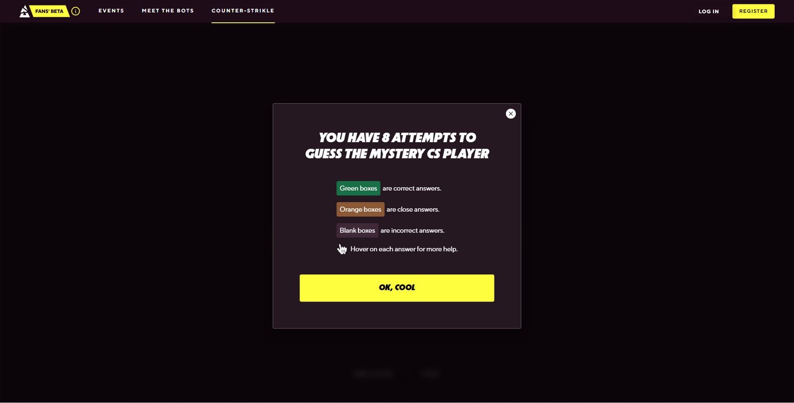 The landing page for Counter-Strikle