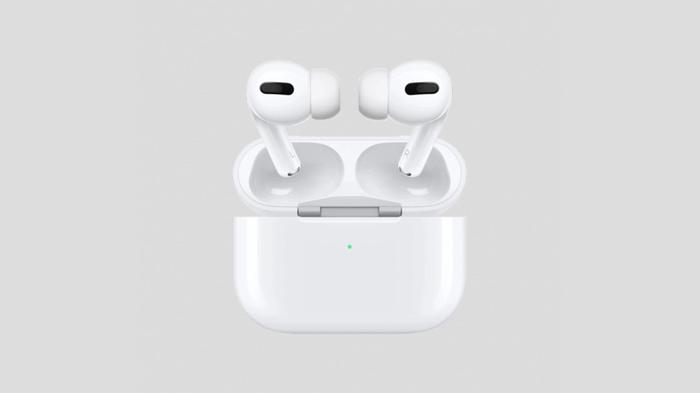 Best running headphones Apple product image of a pair of white Airpods inside their charging case