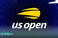 US Open tennis logo with blue background