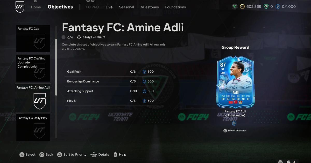 FC 24: Fantasy FC: Amine Adli Objectives Guide