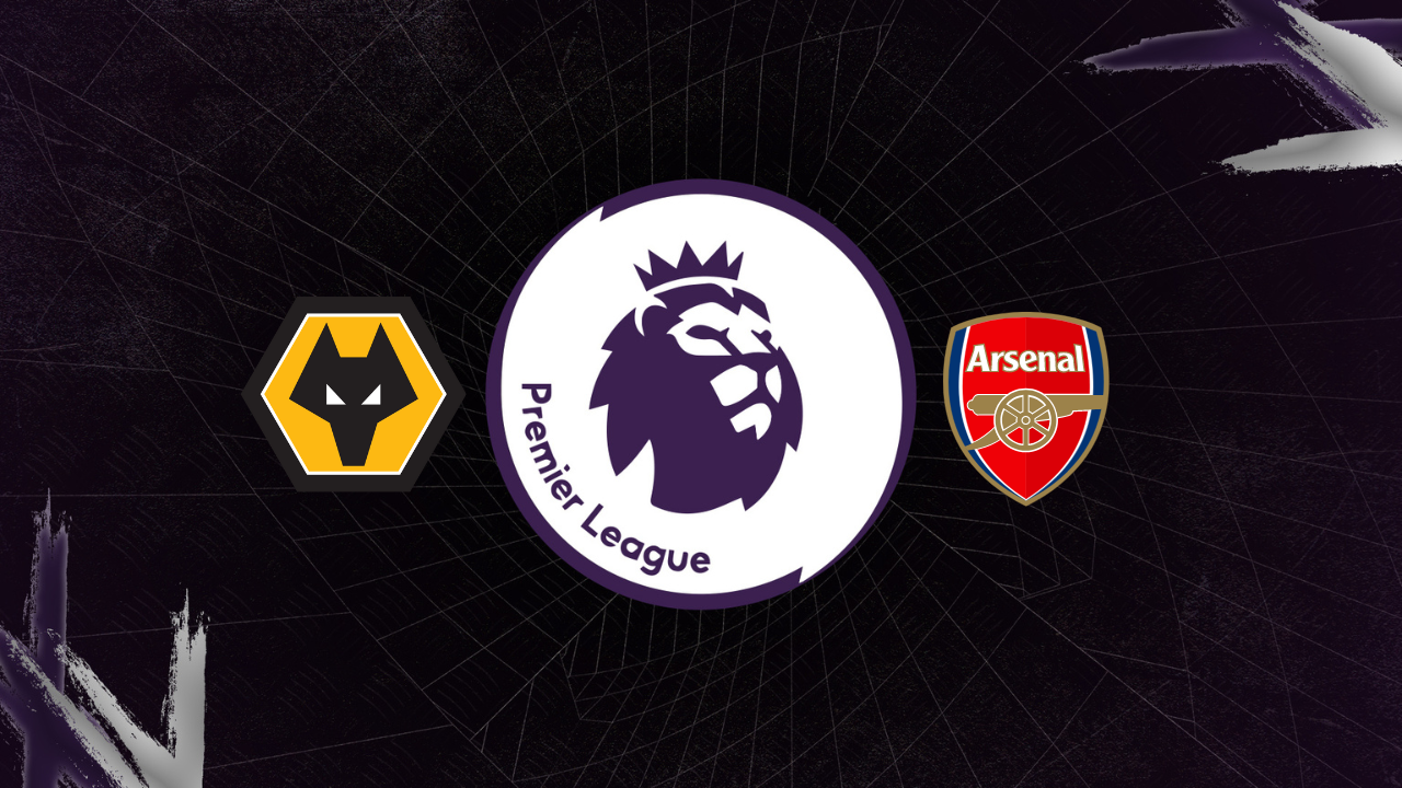 Wolves and Arsenal badges with Premier League logo