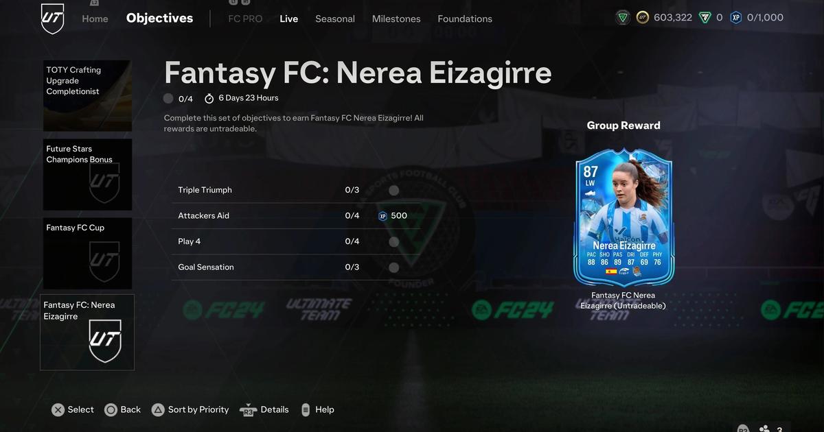 FC 24 Fantasy FC Nerea Eizagirre Objectives Guide