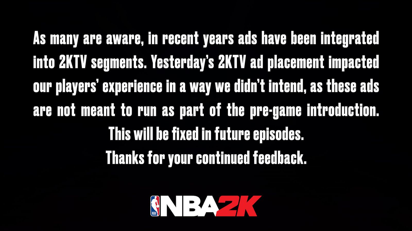 NBA 2K21 unskippable ads 2Ktv 1