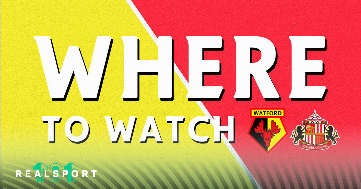 Watford and Sunderland badges with Where to Watch text