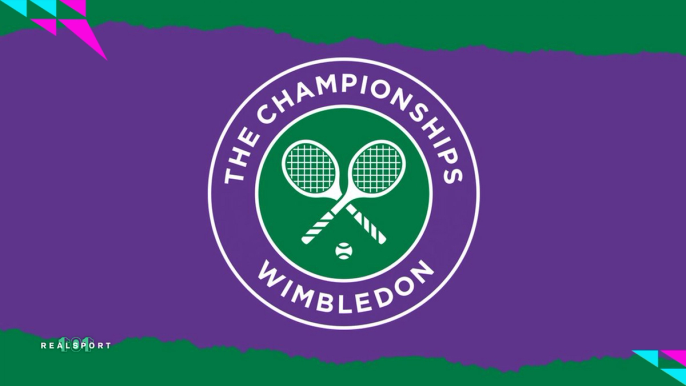 Wimbledon Championships 2022 logo with purple and green background