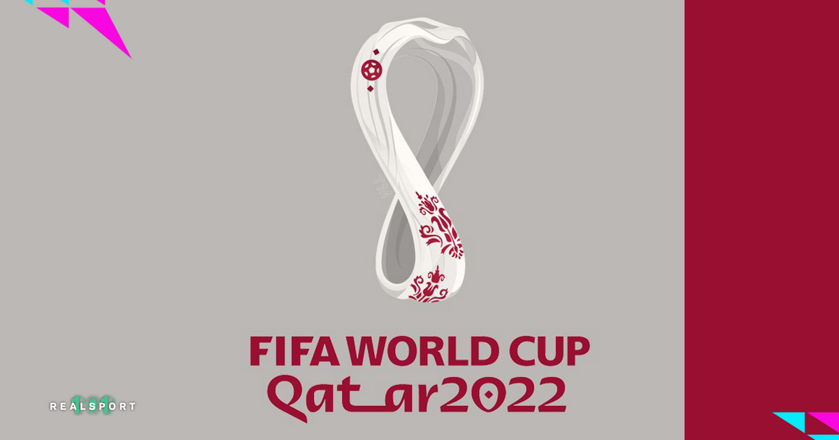 2022 FIFA World Cup logo with grey and red background