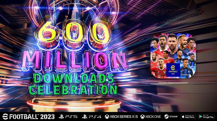 efootball 2023 600 million mobile downloads
