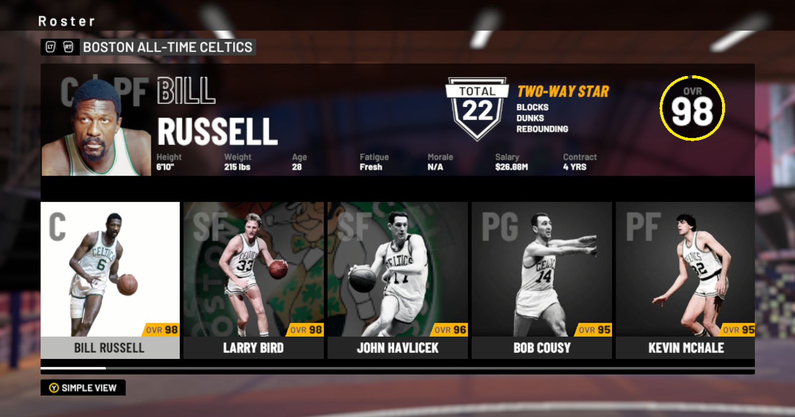 NBA 2K19: 1985-1986 Boston Celtics Player Ratings and Roster