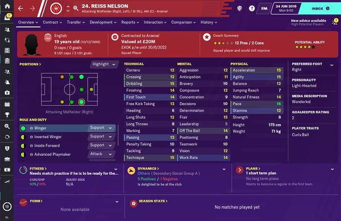 Nelson's stats page on FM20