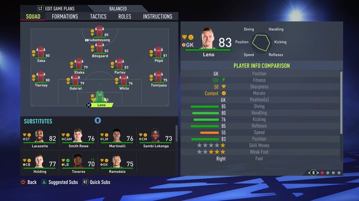 fifa 22 career mode arsenal squad