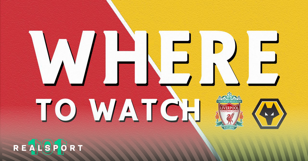 Liverpool and Wolves badges with Where to Watch text