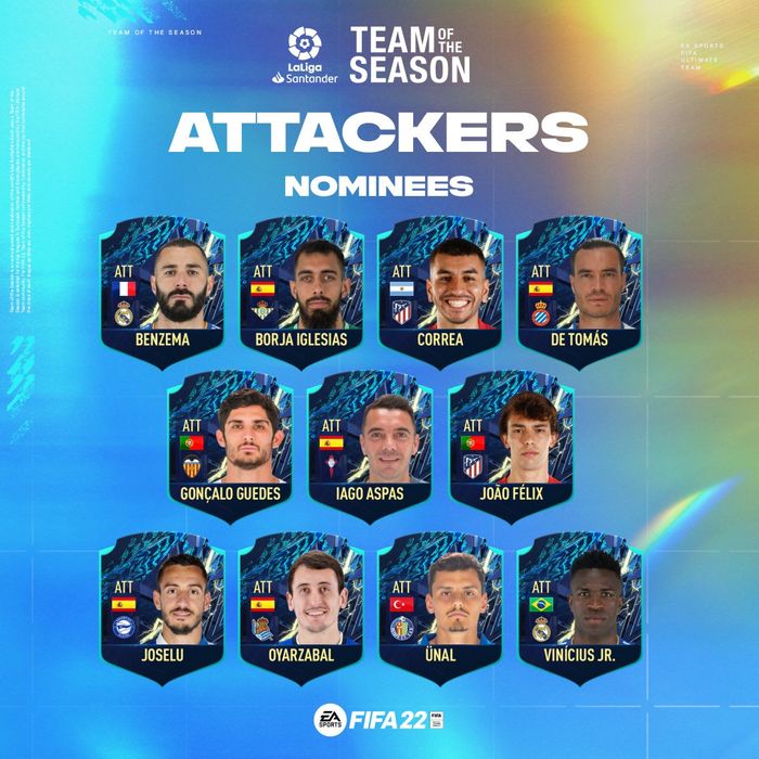 FIFA 22 La Liga Team of the Season Nominees Attackers