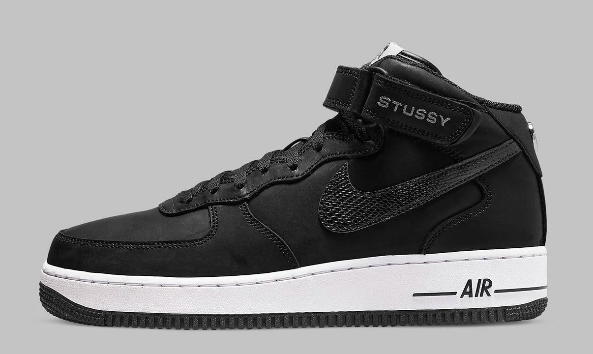 Stüssy x Nike Air Force 1 Mid Black OUT NOW: Release Date, Price, And ...