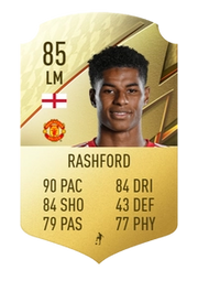 FIFA 22 - Marcus Rashford - Base card - 85 Rated