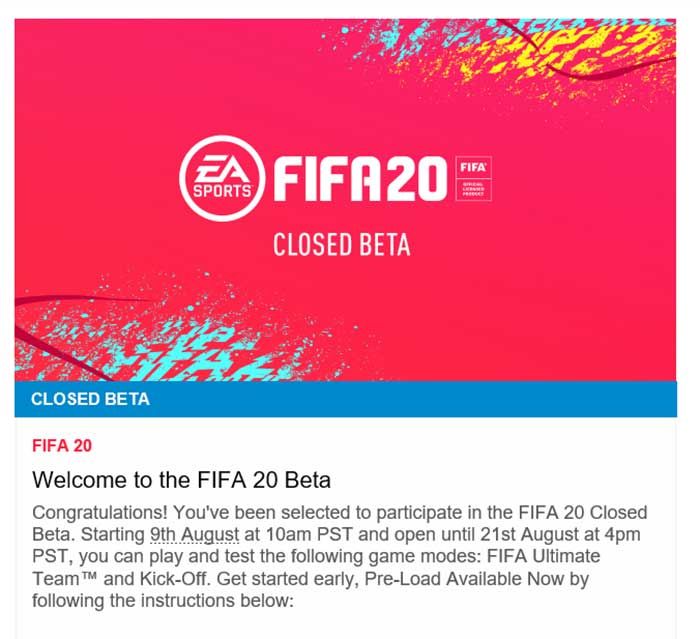 fifa 20 beta approval