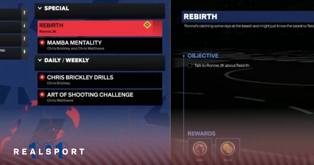 A screenshot from NBA 2K24 detailing the Rebirth perk.
