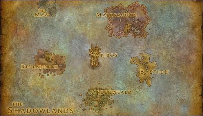 World of Warcraft Shadowlands release date map ardenweald bastion maldraxus revendreth oribos the maw