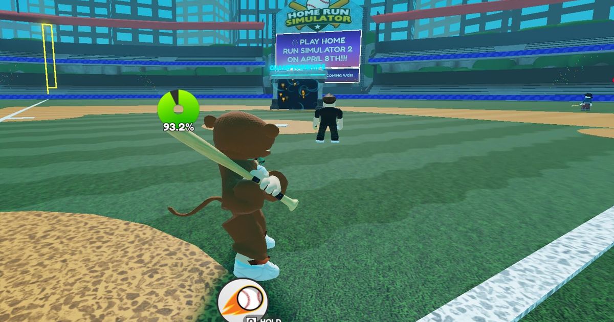 Roblox character playing baseball