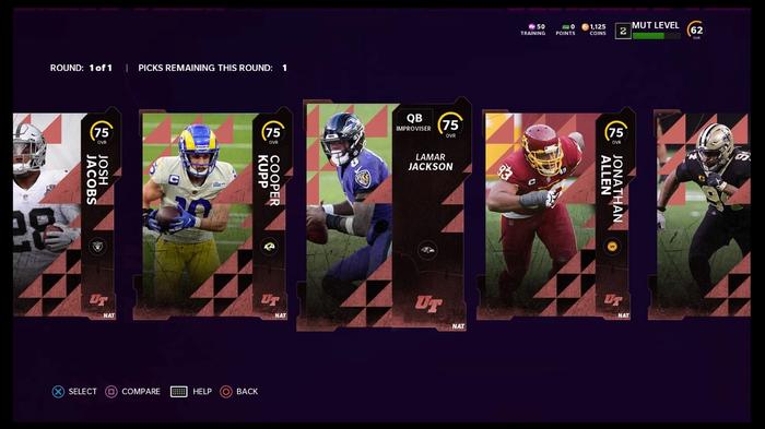 A Fantasy Pack opening in Madden 22