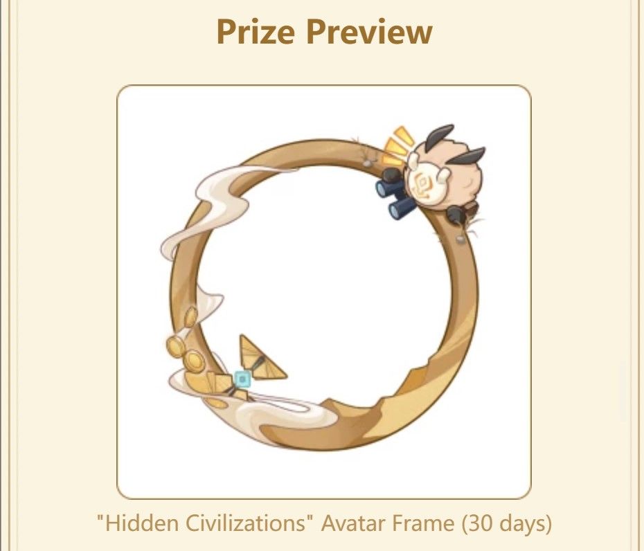Prize Draw of Genshin Impact Web Event Hidden Civilizations. 