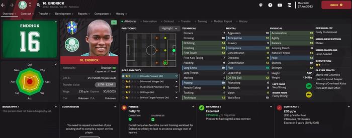 Endrick in Football Manager 2023