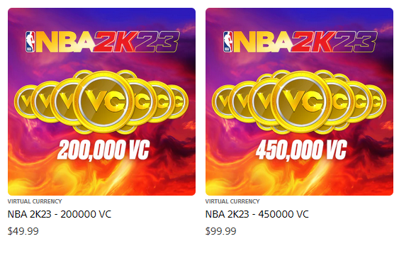NBA 2K23 VC cost MyPLAYER