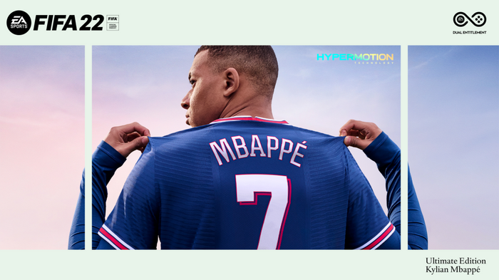 FIFA 22 featuring Mbappe.