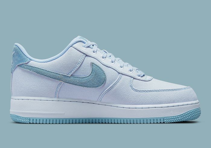 Nike Air Force 1 "Dip Dye" product image of a light blue dyed sneaker.