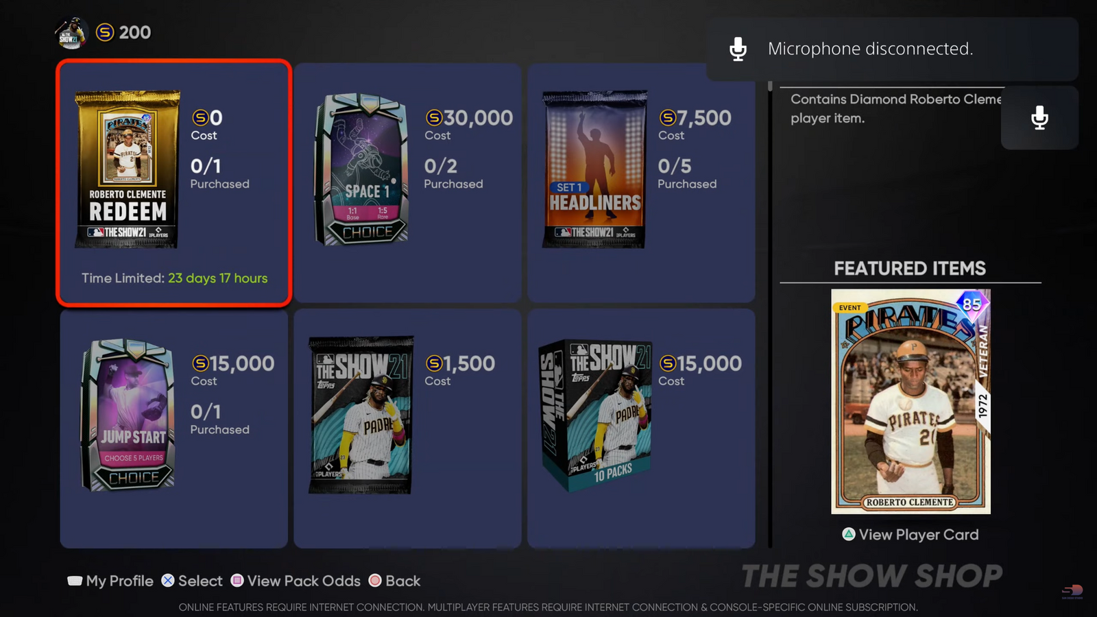 MLB The Show 21 Free Diamond Dynasty Roberto Clemente Pack