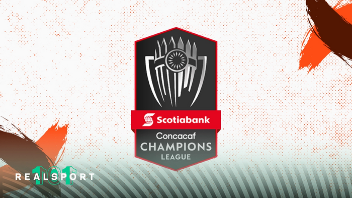Concacaf Champions League logo with white and orange background