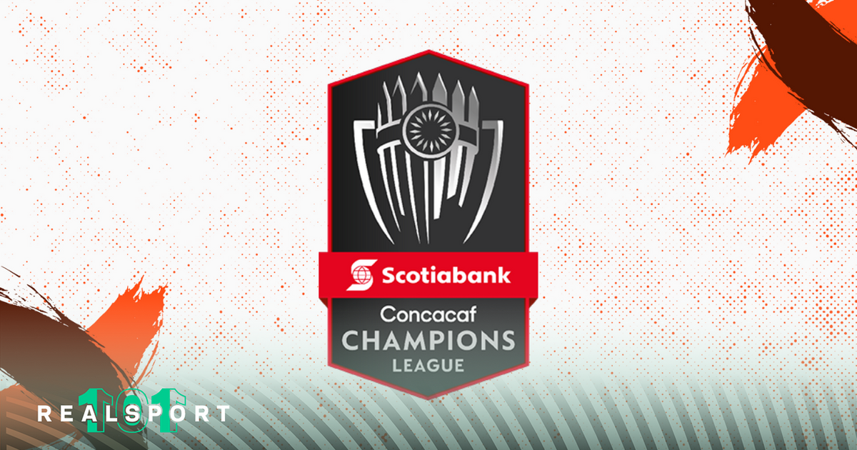 Concacaf Champions League logo with white and red background
