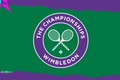 Wimbledon 2022 logo with purple and green background