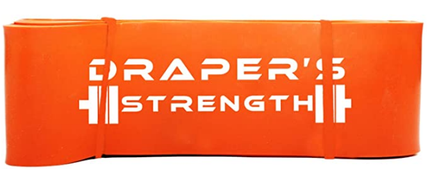 Best resistance bands Draper's Strength product image of an orange band with a white logo